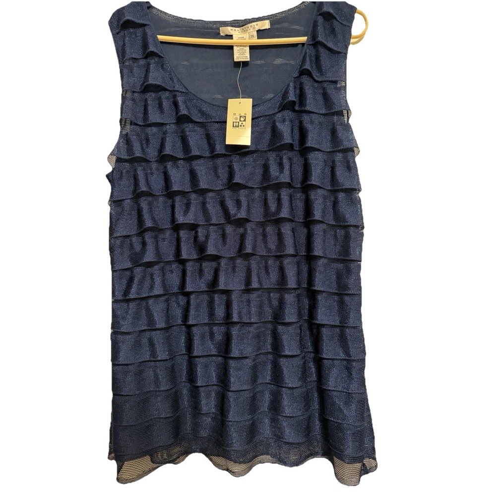 Women's NWT  Max‎ Studio Woman Tiered Top 1X